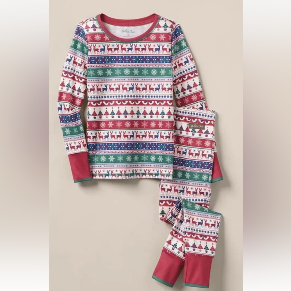 Matilda Jane Merry and Bright Fair Isle Pajama Set Size 8 Reindeer
